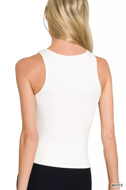 Zenana Premium Rayon Double Layered Round Neck Tank Top