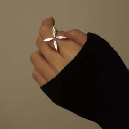 Stainless Steel Crisscross Open Ring