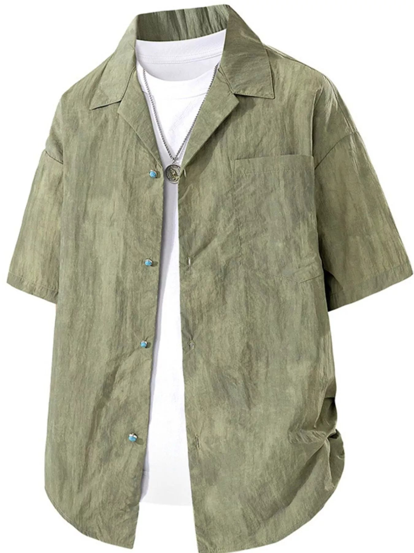 Men's Plus Size Button Up Short Sleeve Shirt