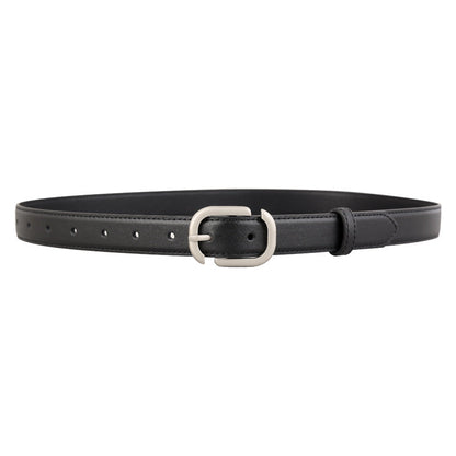Leather Belt with Silver Buckle