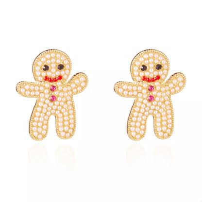 Alloy Gingerbread Man Stud Earrings
