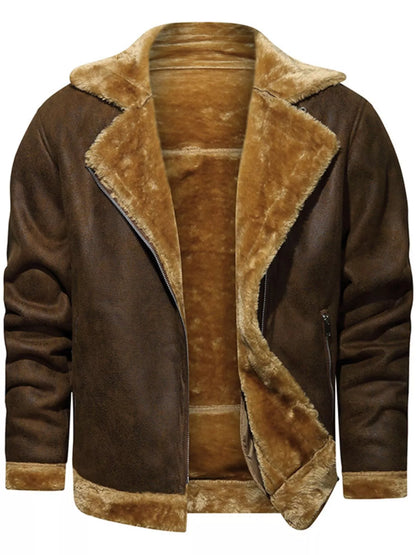 Men's Plus Size Zip Up Fuzzy Outerwear