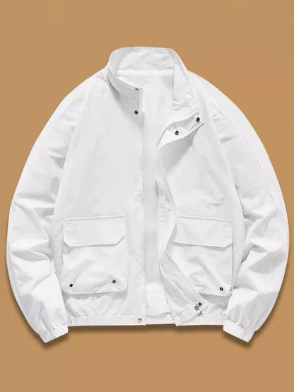 Men's Plus Size Zip Up Long Sleeve Jacket