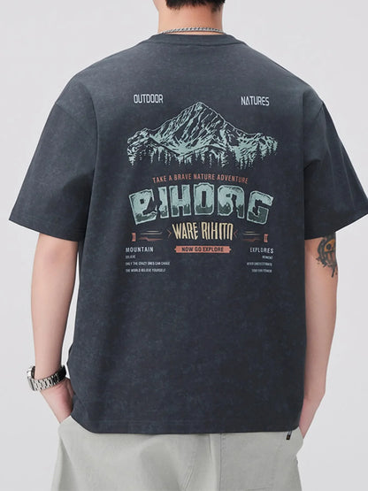 Men's Plus Size Round Neck Half Sleeve T-Shirt