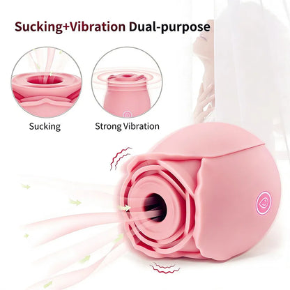 Discreet 10 Speed Personal Massage Rose Vibrator-Sucking Massager For Women