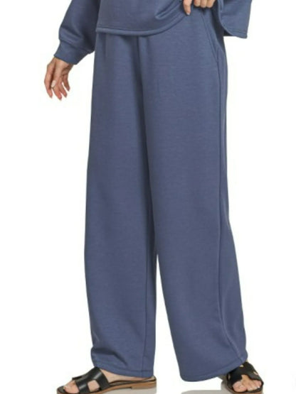 Zenana Scuba Crewneck Sweatshirt and Pants Set