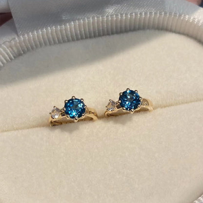 925 Sterling Silver Zircon Hoop Earrings