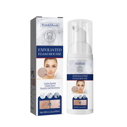 West&Month Exfoliating Mousse, Cleanser Skin Pore Control Oil Gently Cleanses Exfoliating Dead Blackheads