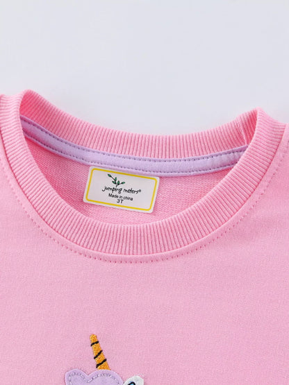 Children's Cute Unicorn Patch Crewneck Sweatshirt