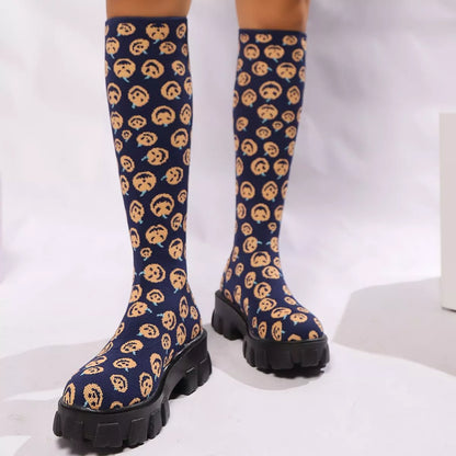 Chunky Platform Knee High Boots