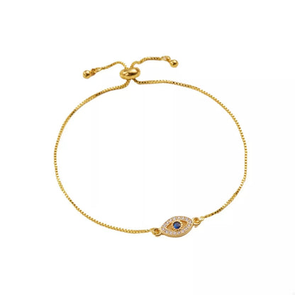 18K Gold-Plated Evil Eye Adjustable Bracelet