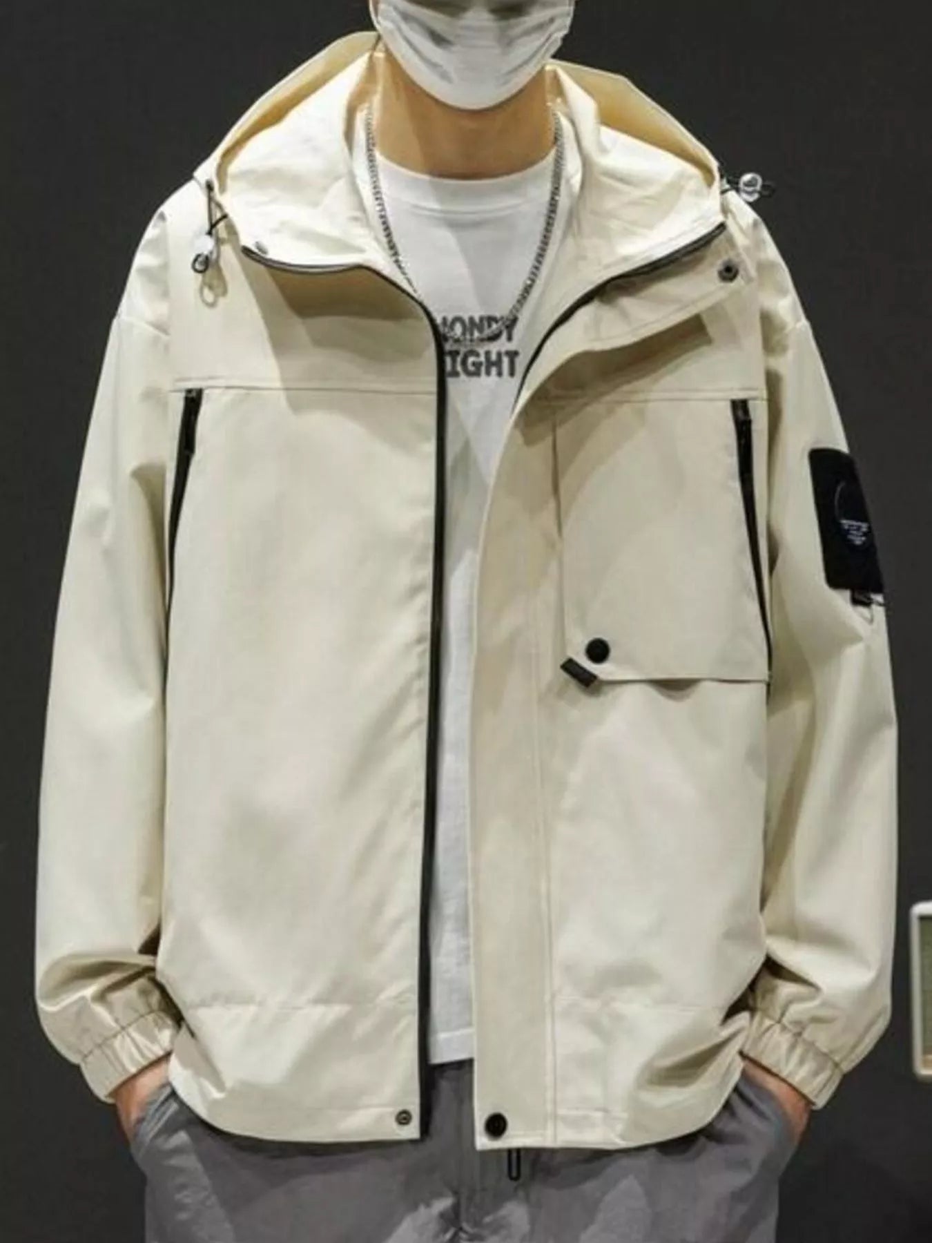 Men's Plus Size Hooded Windproof Casual Jacket