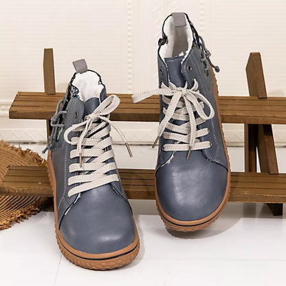 Round Toe Platform Ankle Boots