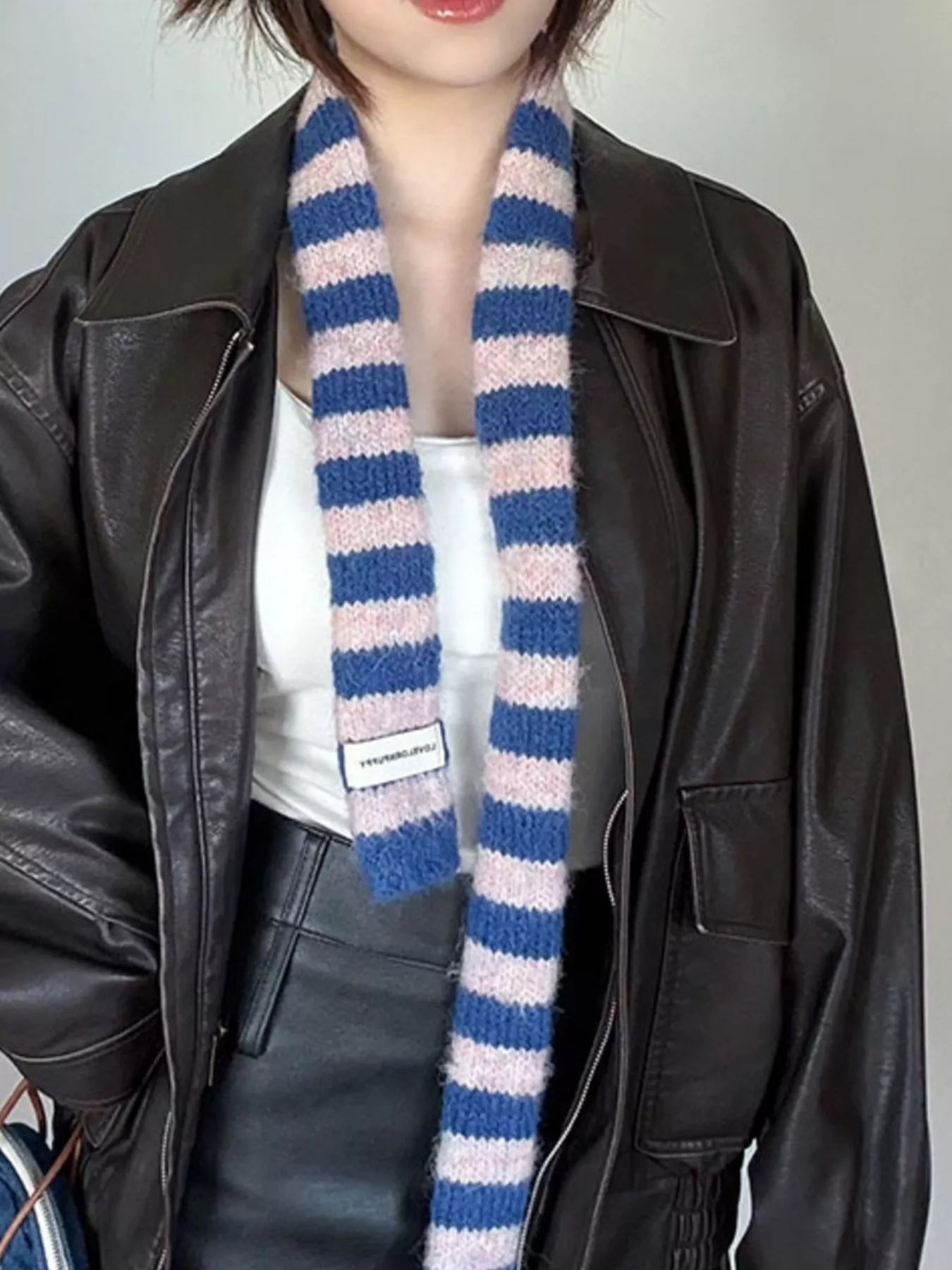 Striped Knitted Warm Scarf