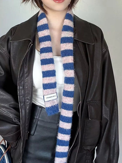 Striped Knitted Warm Scarf