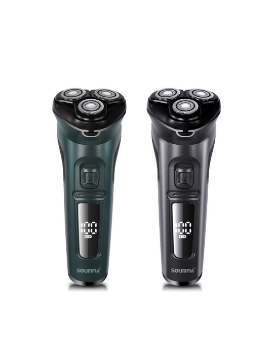 Rechargeable Rotary Electric Shaver with LED Display