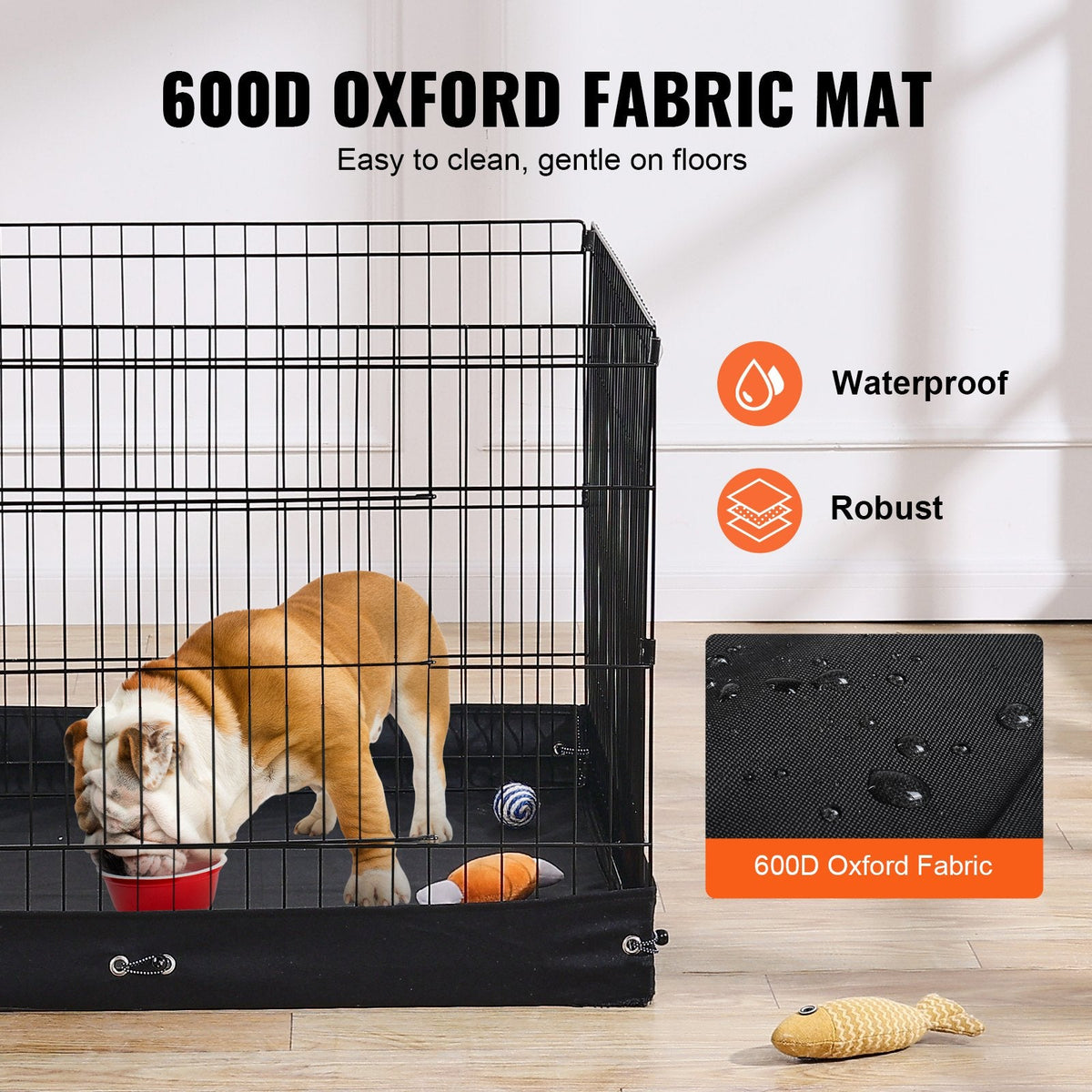 Dog Playpen 4 Panels Foldable Metal Dog Exercise Pen With Bottom Pad 36 In