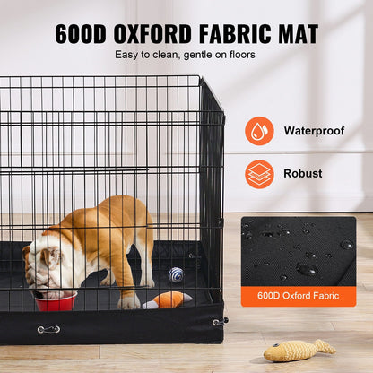 Dog Playpen 4 Panels Foldable Metal Dog Exercise Pen With Bottom Pad 36 In