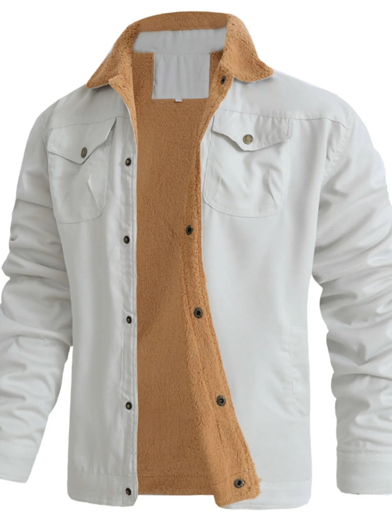 Men's Full Size Sherpa Lined Long Sleeve Jacket Plus Size