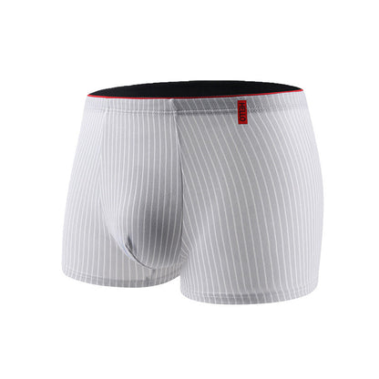 Striped Antibacterial Breathable Mid Rise Plus Size Mens Underwear