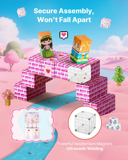 Magnetic Blocks 100 PCS Princess Castle Set STEM Montessori Sensory Toys