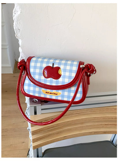 Apple Gingham Shoulder Bag