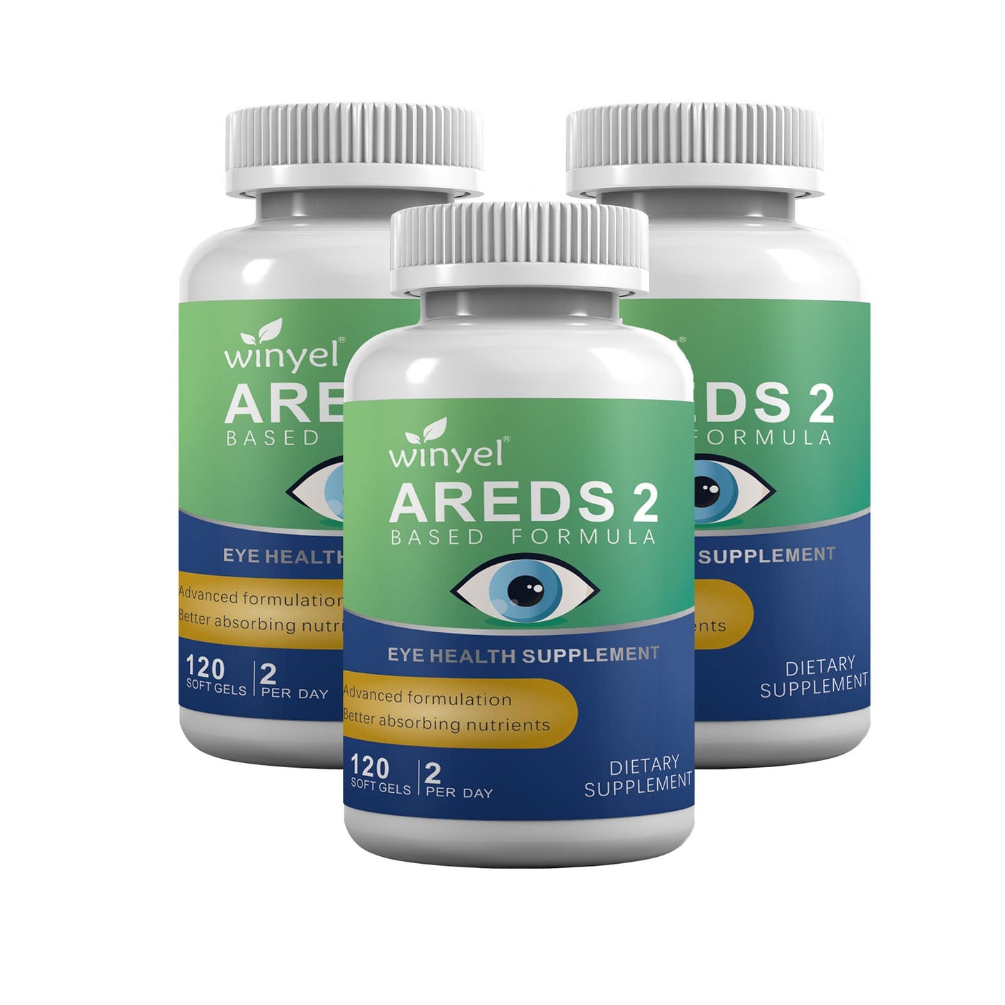AREDS 2 Eye Vitamin And Mineral Supplement, Containing Lutein, Vitamin C, Zeaxanthin, Zinc, And Vitamin E, 120 Softgels.