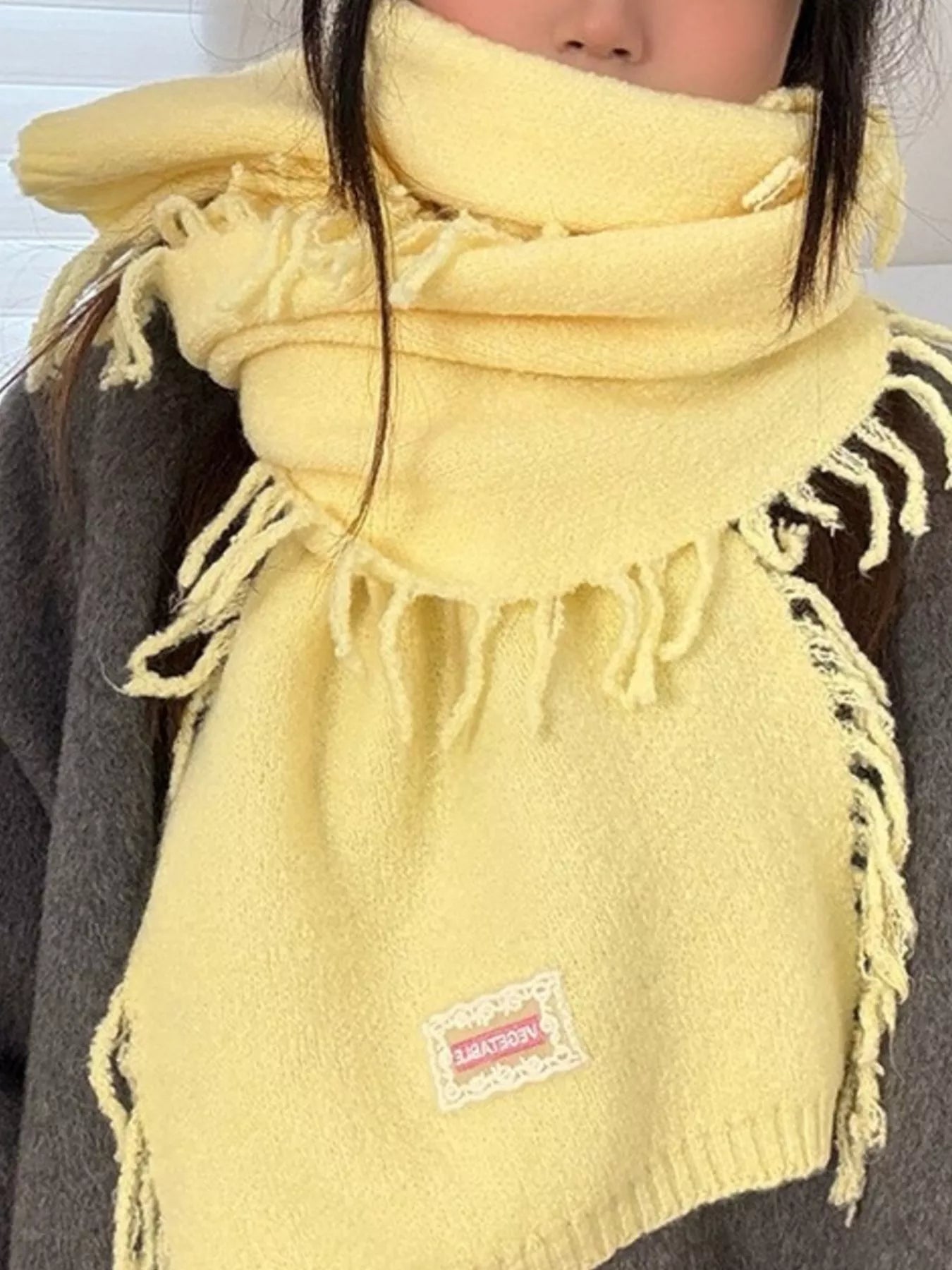 Knitted Fringe Scarf