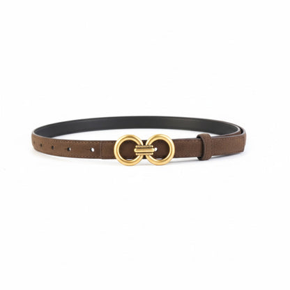 Golden Double Circle Buckle Belt