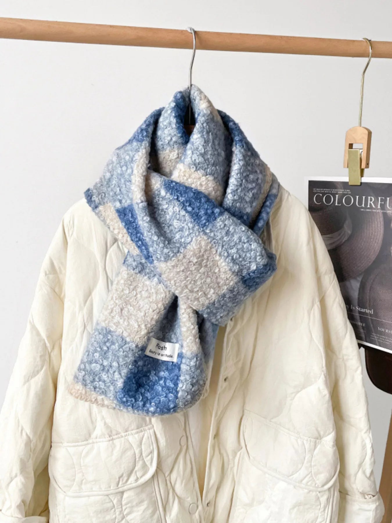 Cozy Plaid Knitted Scarf