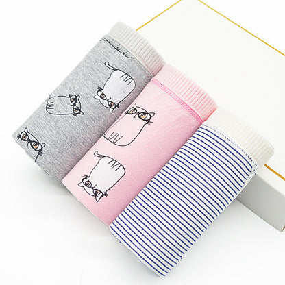 Women's Panties With Cotton Mid-waist Enlarged And Widened