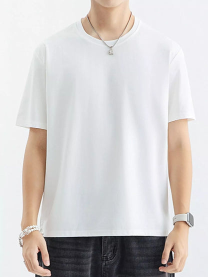 Men's Plus Size Casual Solid Color T-Shirt