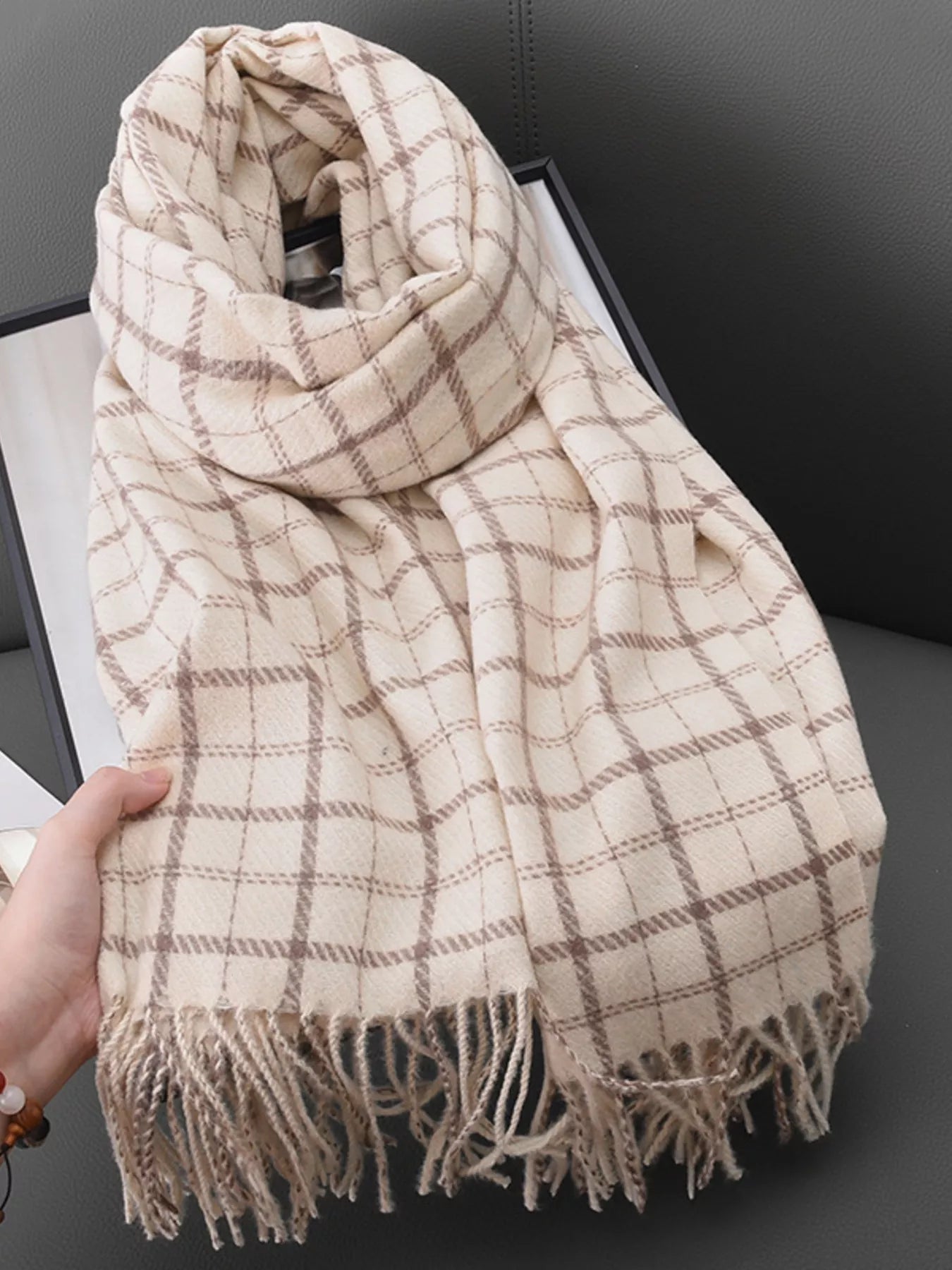 Classic Plaid Fringe Scarf