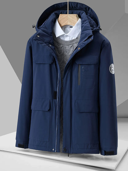 Men's Plus Size Hooded Zip Up Winter Jacket