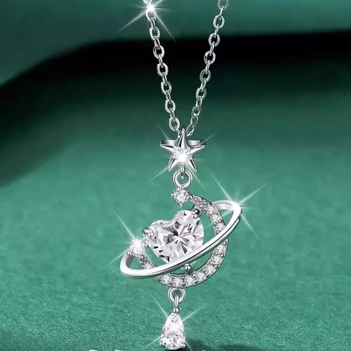 Planet Heart Pendant Necklace