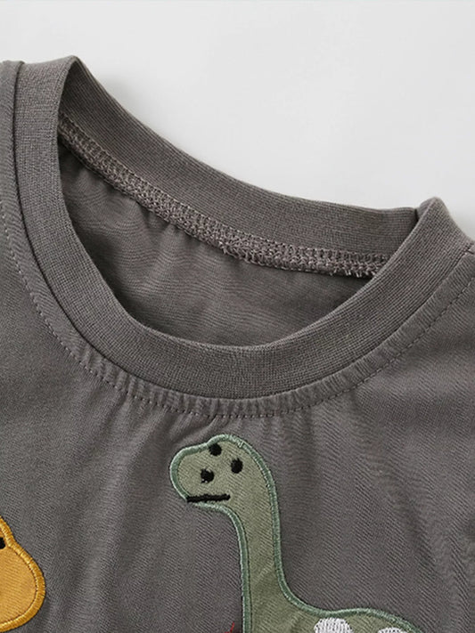 Children's Dinosaur Applique T-Shirt and Shorts Set