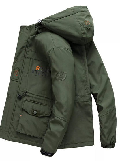 Men's Plus Size Zip Up Warm Hooded Parka Jacket
