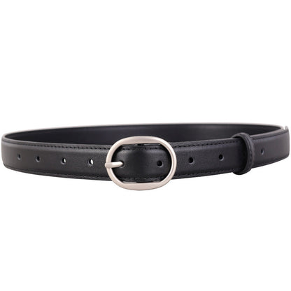Oval Buckle Leather Belt