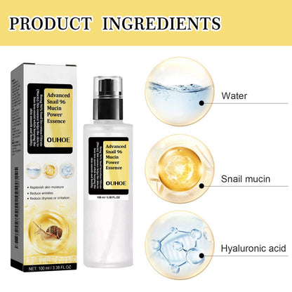 OUHOE Snail 96 Collagen Power Essence, Repair Skin Barrier Moisturizing And Fading Dark Spots Snail Essence