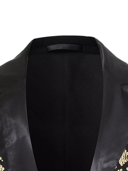 Men's Sequin One Button Blazer