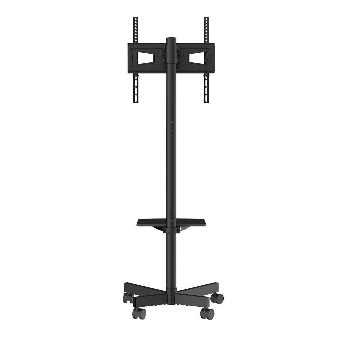 VEVOR Mobile TV Stand, Mobile TV Cart For 23 To 60 Inch TVs, Height Adjustable Portable TV Stand With Wheels, With A Tray For Audio-Visual Devices, Rolling TV Stand With Mount For Bedroom, Living Room