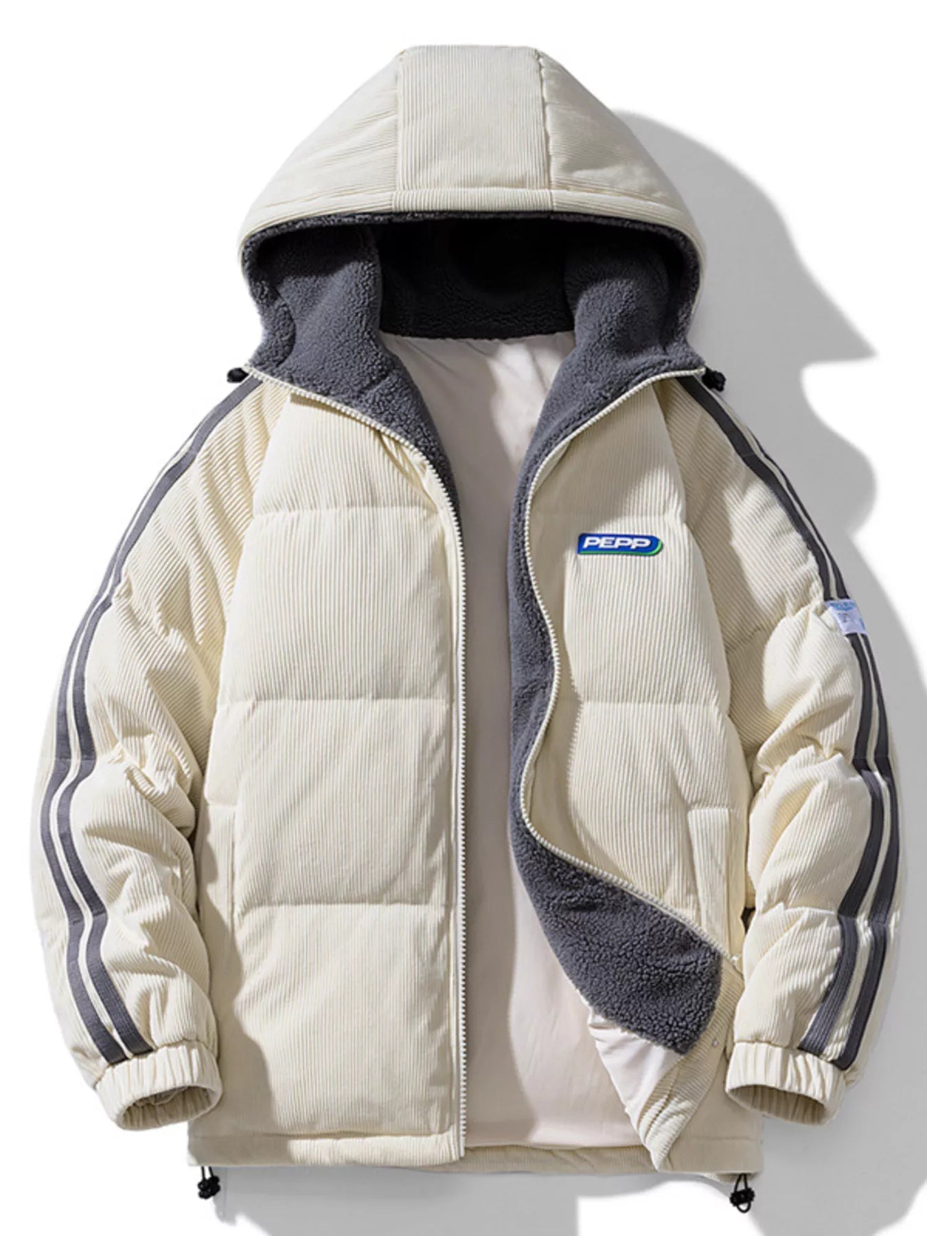 Men's Plus Size Hooded Zip Up Padded Jacket