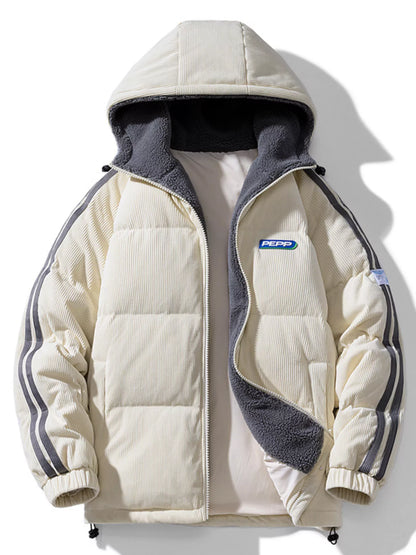 Men's Plus Size Hooded Zip Up Padded Jacket