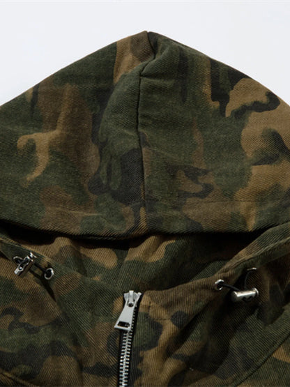 Men's Camouflage Zip Up Hooded Windbreaker Jacket