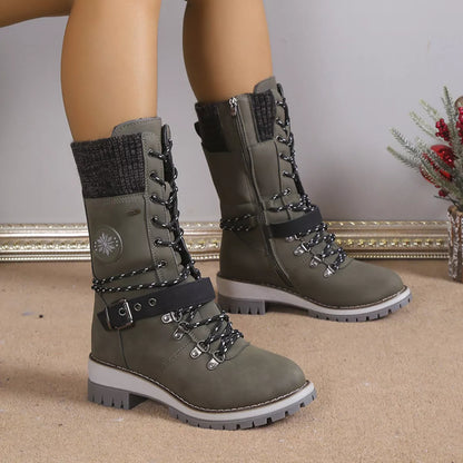 Lace Up Block Heel Boots