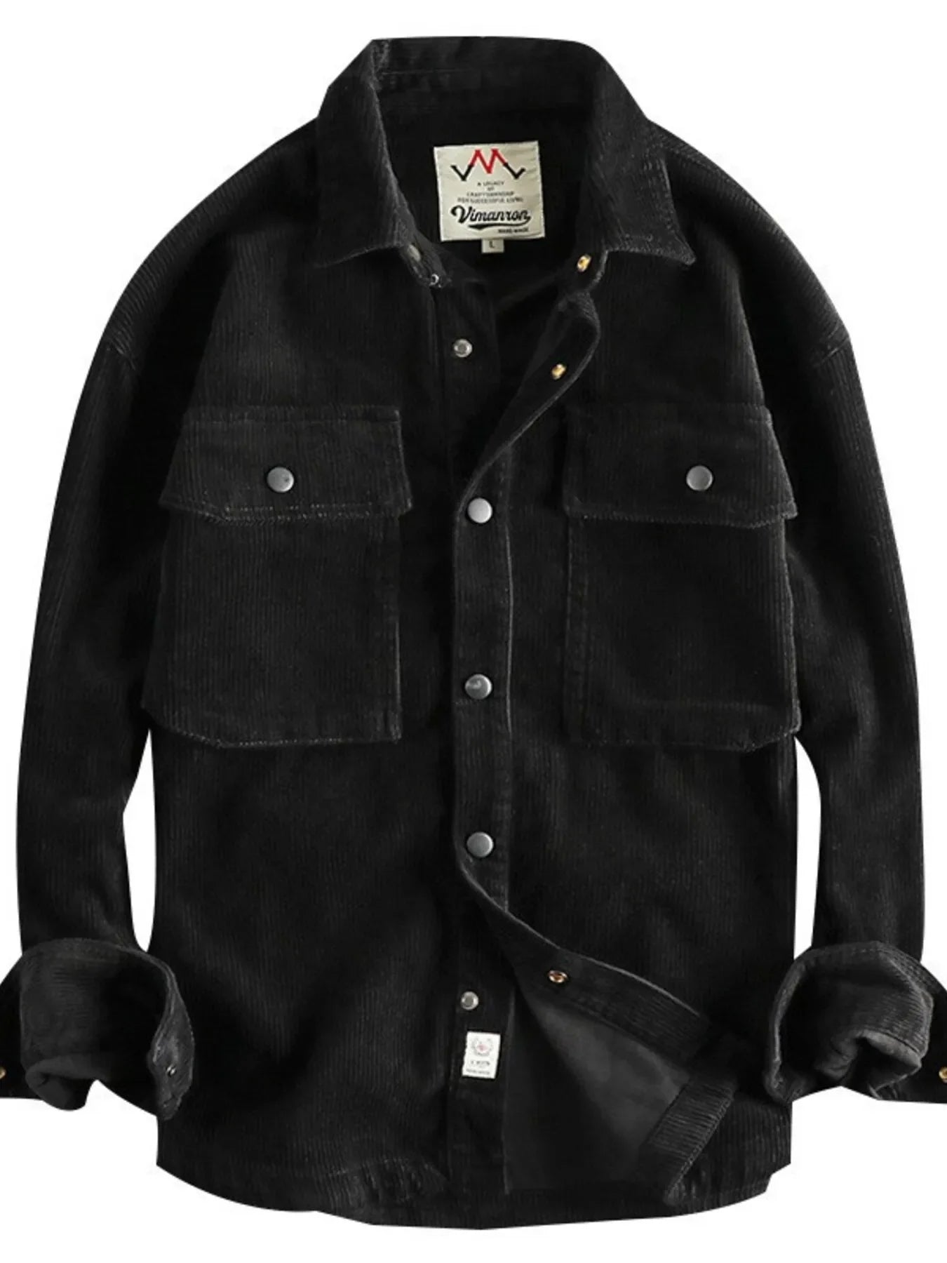 Men's Plus Size Corduroy Button Up Long Sleeve Jacket