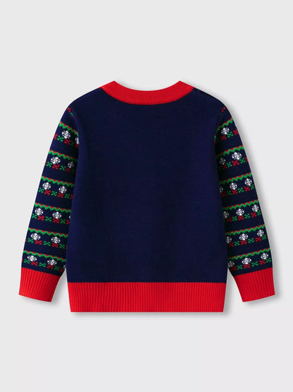 Children's Christmas Tree Round Neck Sweater
