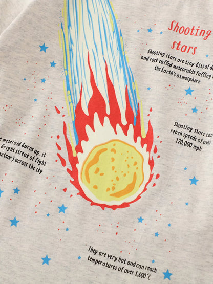 Children's Glow In The Dark Shooting Star Graphic Crew Neck T-Shirt