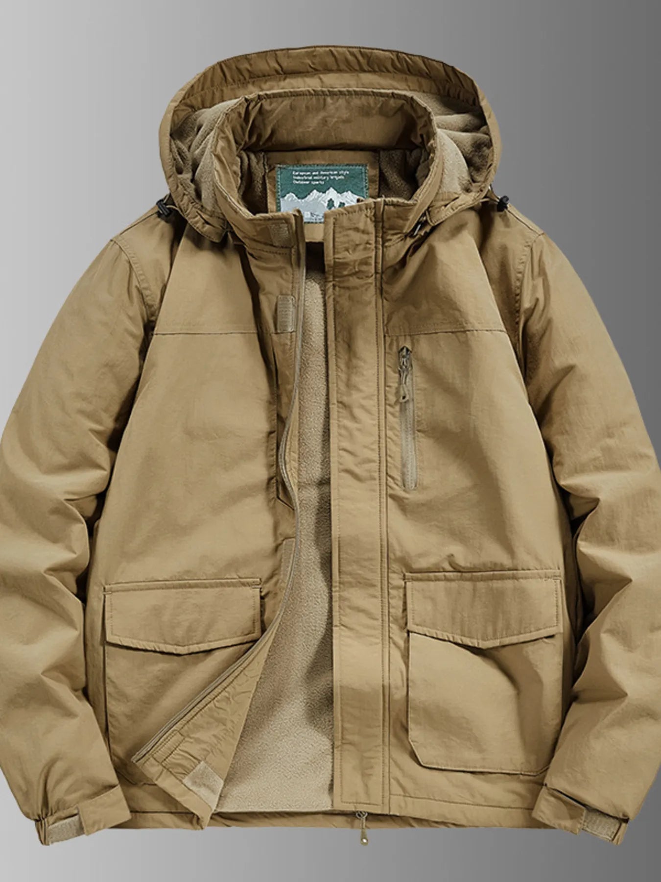 Men's Plus Size Waterproof Hooded Outdoor Jacket