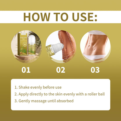 OUHOE Ginger Sculpt Detoxify Roll-On, Ball Body Massage Moisturizing Beauty Care Firming Body Contour Beauty Ball